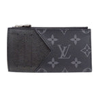 Louis Vuitton Card Case Taiga Monogram Eclipse Coin Holder Black Pocket Small