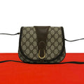 Gucci Vintage GG Logo Leather Mini Shoulder Bag Crossbody Pochette Brown