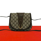Gucci Vintage GG Logo Leather Mini Shoulder Bag Crossbody Pochette Brown