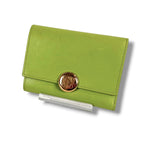Loewe Pebble Vertical Wallet Small Green Gold Trifold Leather — view 2