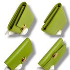 Loewe Pebble Vertical Wallet Small Green Gold Trifold Leather — view 6