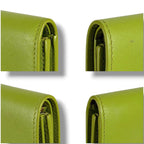 Loewe Pebble Vertical Wallet Small Green Gold Trifold Leather — view 7