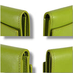 Loewe Pebble Vertical Wallet Small Green Gold Trifold Leather — view 8