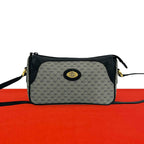 Gucci Vintage Micro GG Logo Leather Shoulder Bag Sacoch Pochette Navy