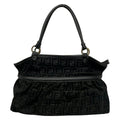 Fendi Shoulder Bag Zucca Pattern Black Leather