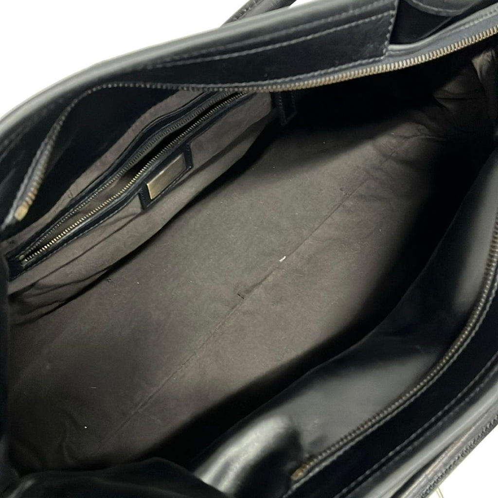 Fendi Shoulder Bag Zucca Pattern Black Leather — view 7