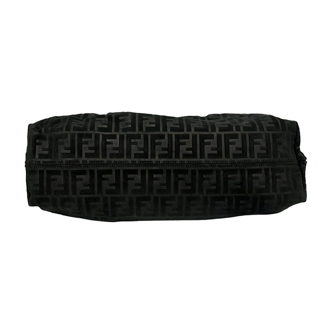 Fendi Shoulder Bag Zucca Pattern Black Leather — view 5