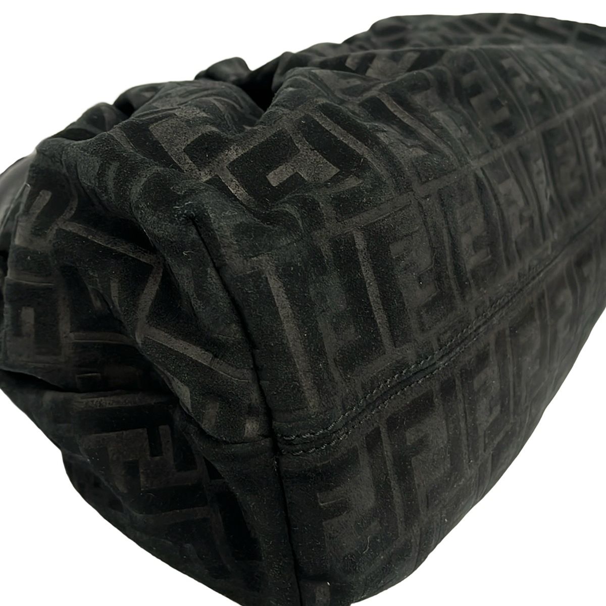 Fendi Shoulder Bag Zucca Pattern Black Leather — view 6