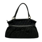 Fendi Shoulder Bag Zucca Pattern Black Leather — view 3