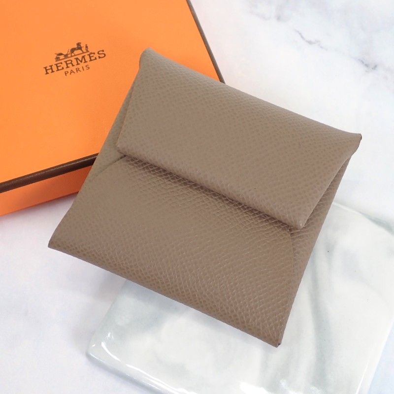 Hermes Bastia Coin Purse Veau Epsom Etoupe Beige