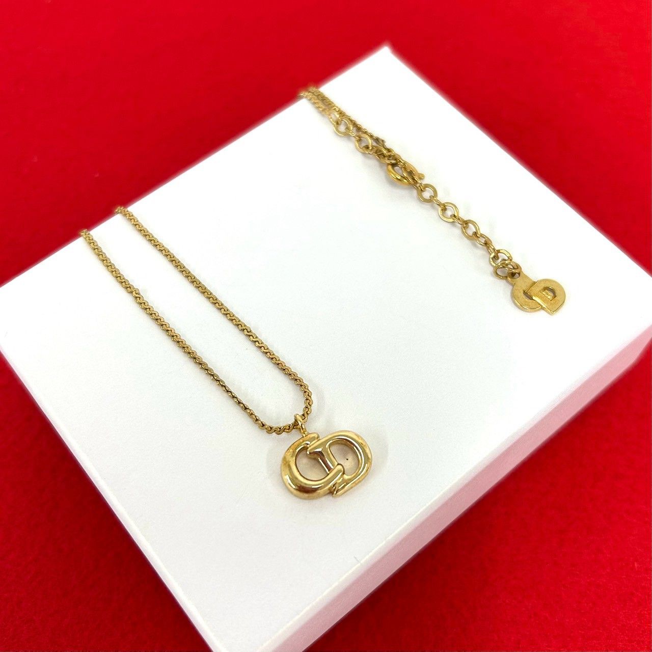 Dior Vintage CD Logo Necklace Gold