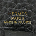 Hermes Evelyne TPM Black Gold Taurillon Clemence Leather Shoulder — view 6