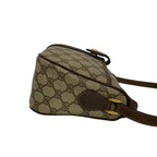 Gucci Vintage Sherry Line GG Logo Leather Shoulder Bag Sacoch Brown — view 6