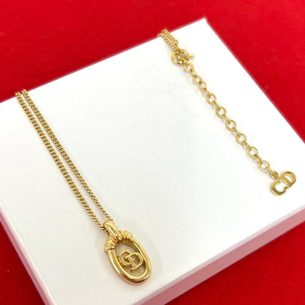 Dior Vintage CD Logo Necklace Gold