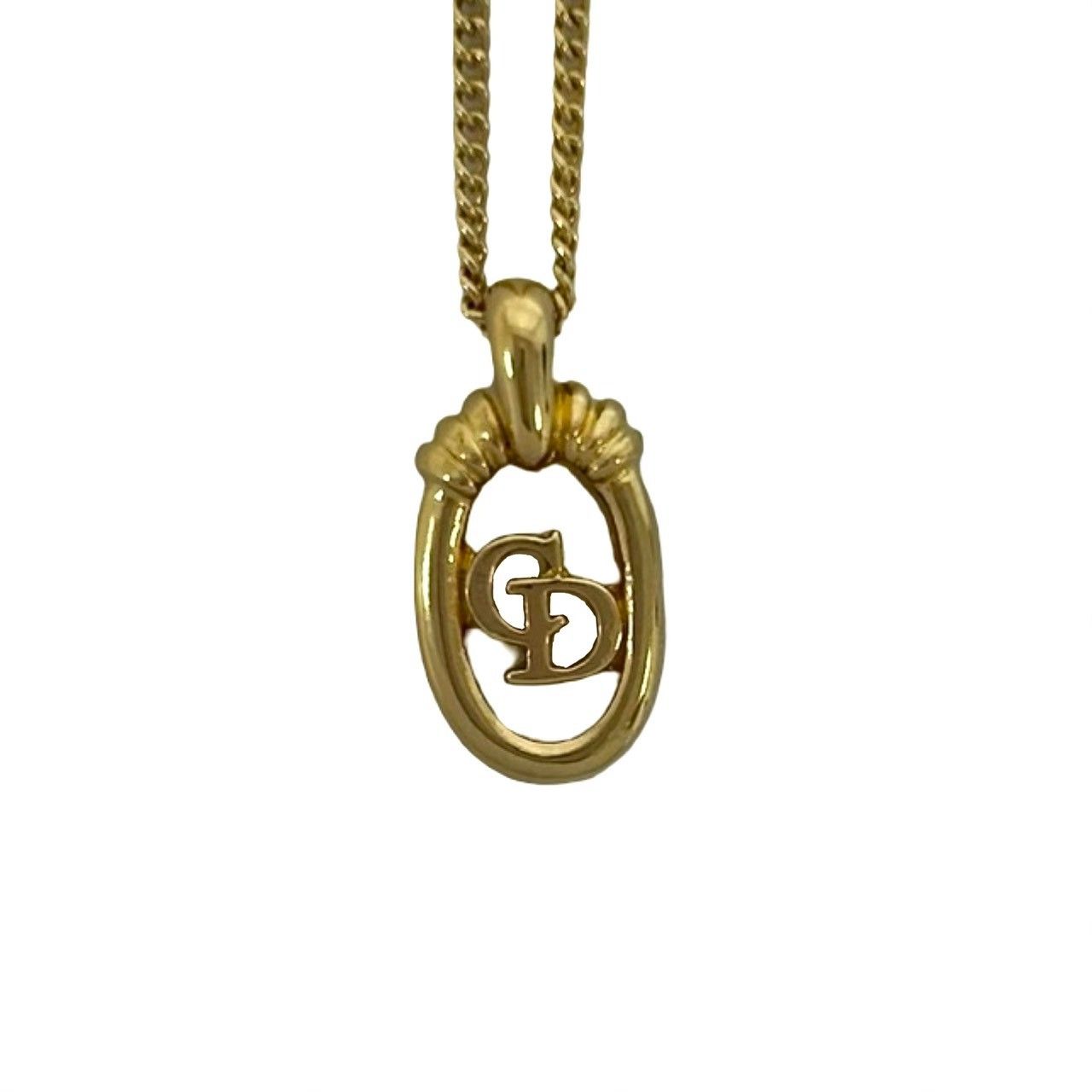 Dior Vintage CD Logo Necklace Gold — view 4