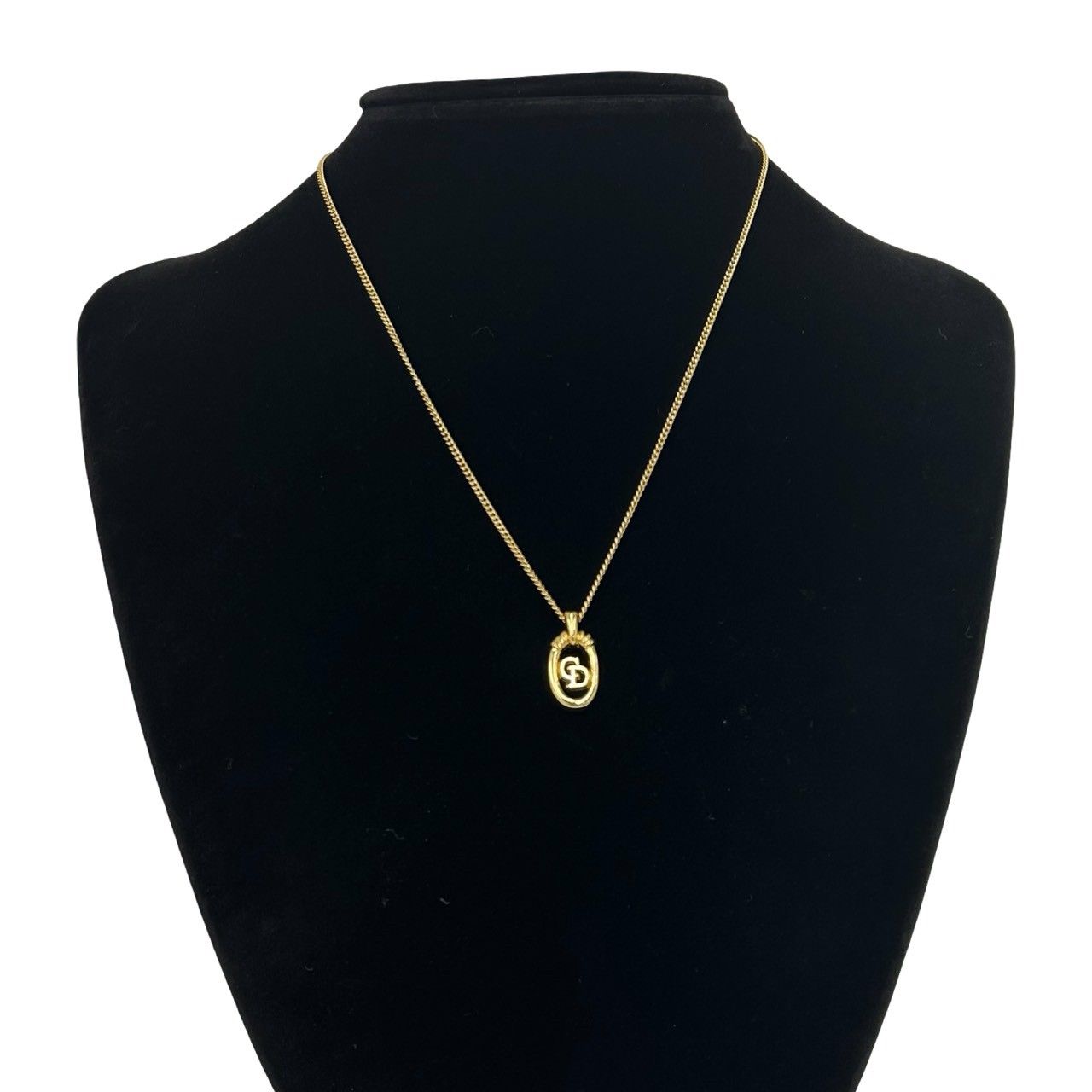 Dior Vintage CD Logo Necklace Gold — view 2