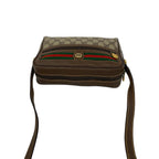 Gucci Vintage Sherry Line GG Logo Leather Shoulder Bag Brown — view 4