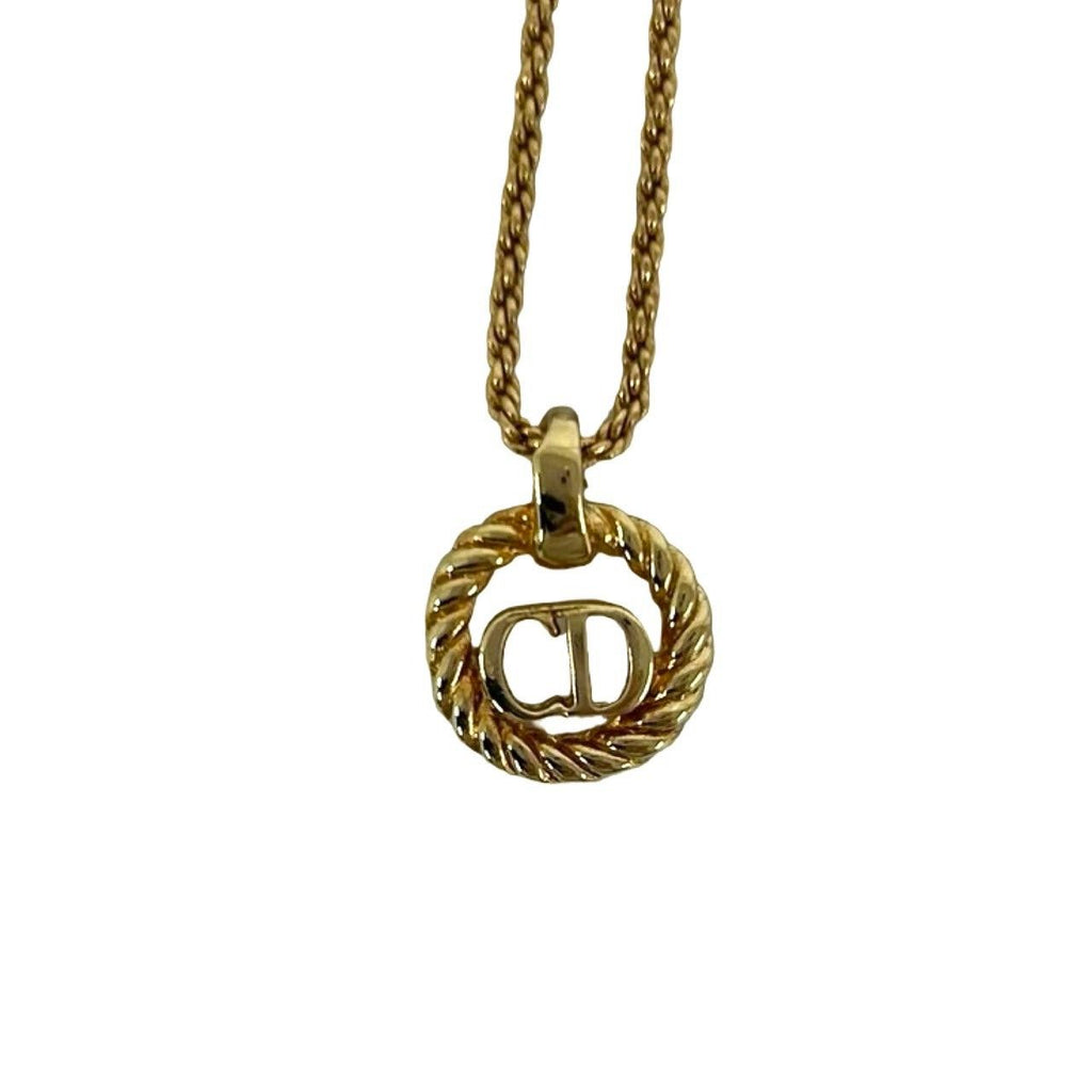Dior Vintage CD Logo Necklace Gold — view 4