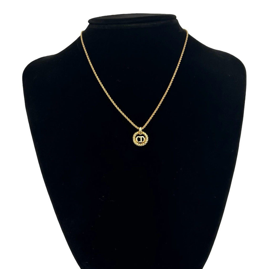 Dior Vintage CD Logo Necklace Gold — view 2