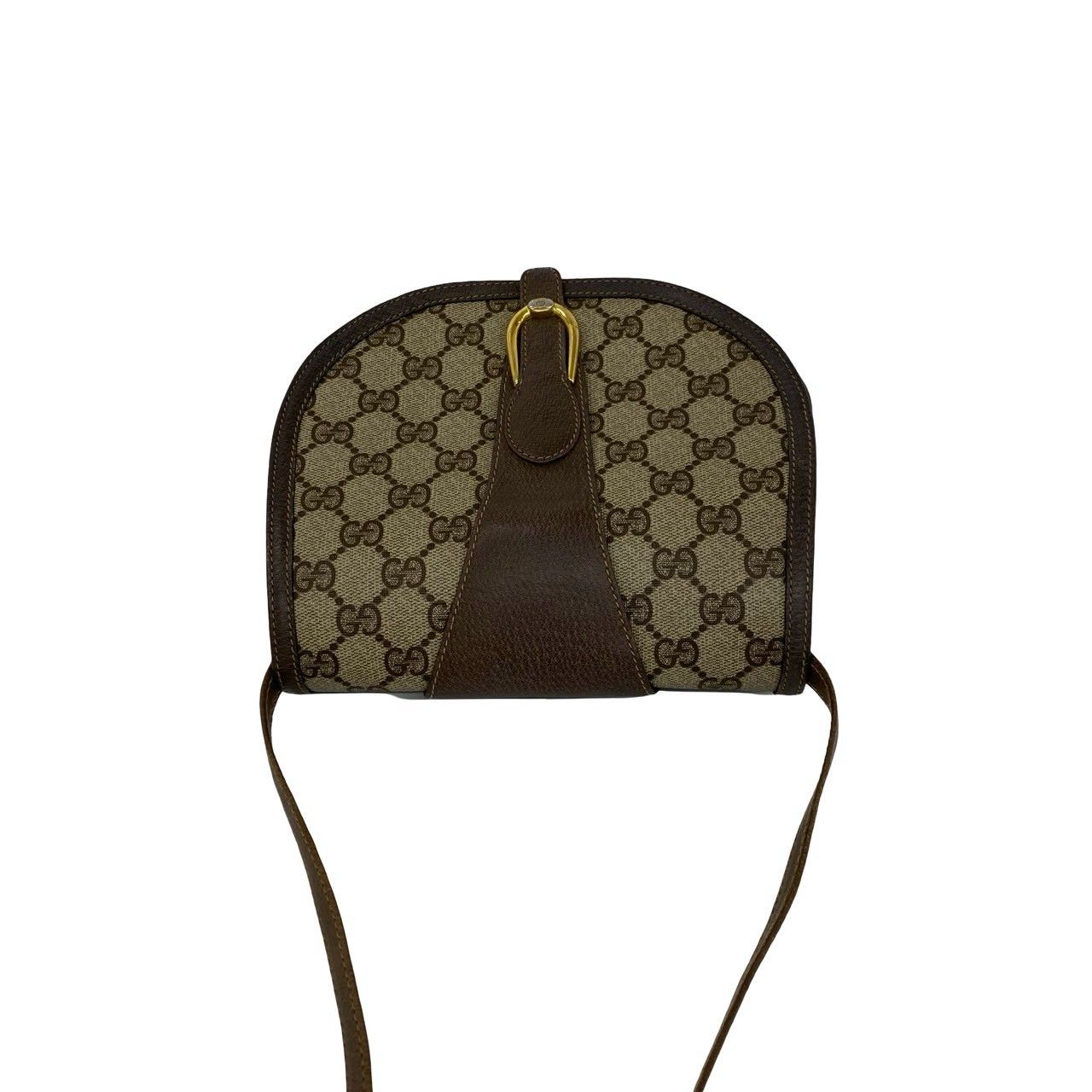 Gucci Vintage GG Logo Leather Shoulder Bag Pochette Sacoch Brown — view 4