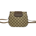 Gucci Vintage GG Logo Leather Shoulder Bag Pochette Sacoch Brown — view 3