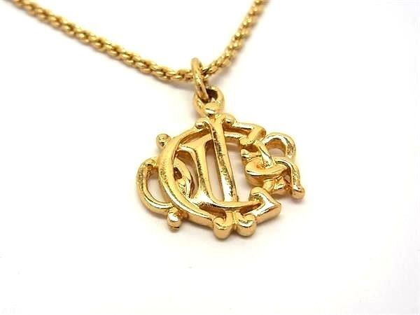 Dior Necklace Emblem Gold Metal Vintage — view 2