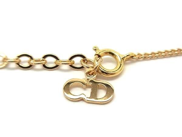 Dior Necklace Oval Logo Gold Metal Vintage — view 3