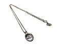 Dior Necklace Oval Logo Silver Metal Vintage