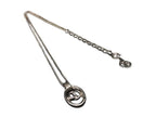 Dior Necklace Oval Logo Silver Metal Vintage