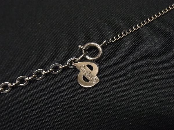 Dior Necklace Oval Logo Silver Metal Vintage — view 4
