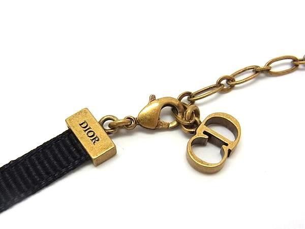 Dior Necklace J'adior Choker Gold Black Metal ribbon — view 3