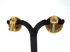 Dior Earrings Round Logo Gold Metal Vintage — view 2