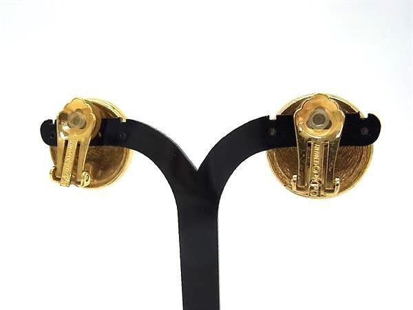 Dior Earrings Round Logo Gold Metal Vintage — view 2