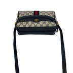 Gucci Vintage Sherry Line GG Logo Leather Shoulder Bag Crossbody Navy — view 4