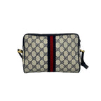 Gucci Vintage Sherry Line GG Logo Leather Shoulder Bag Crossbody Navy — view 3