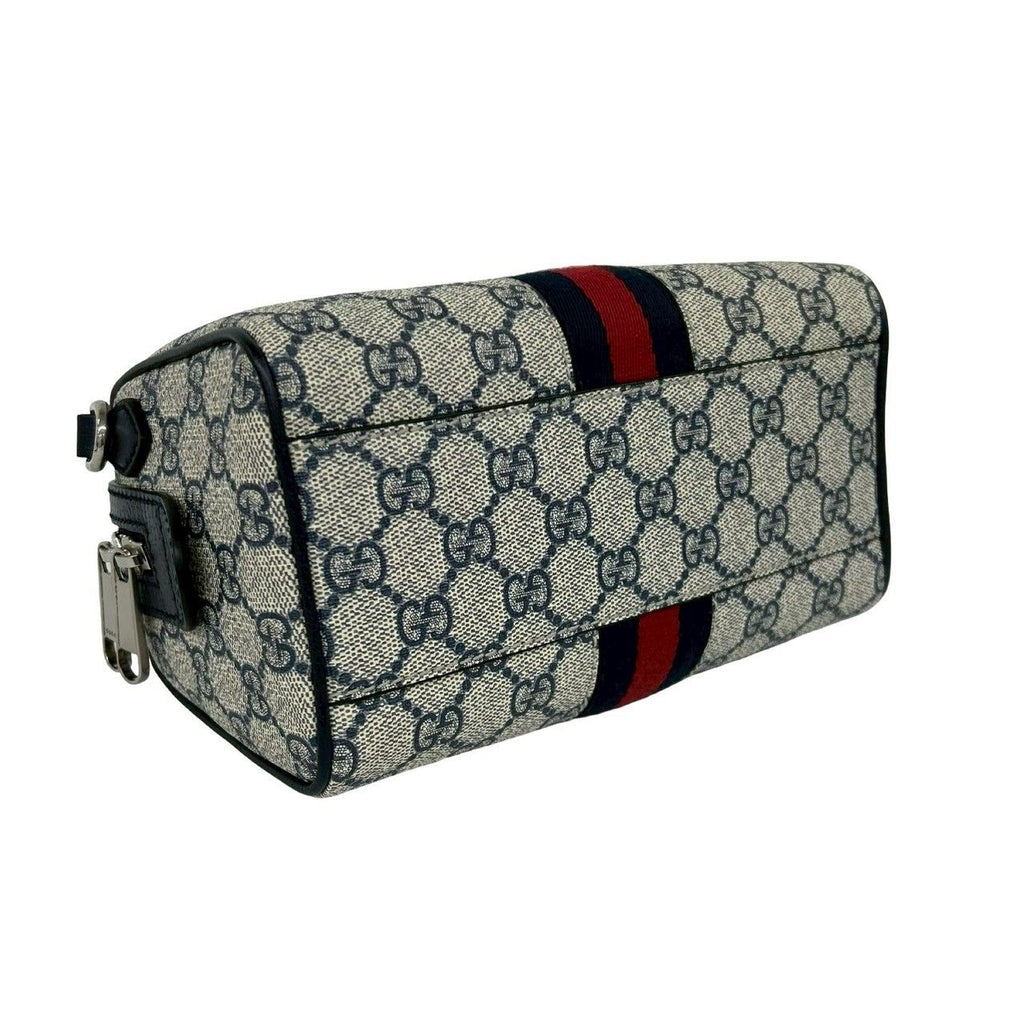 Gucci Ondia Sherry Line GG Logo Leather 2-Way Shoulder Bag Navy — view 7