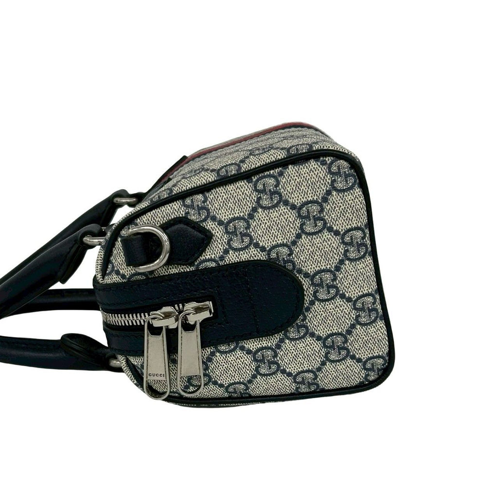 Gucci Ondia Sherry Line GG Logo Leather 2-Way Shoulder Bag Navy — view 5