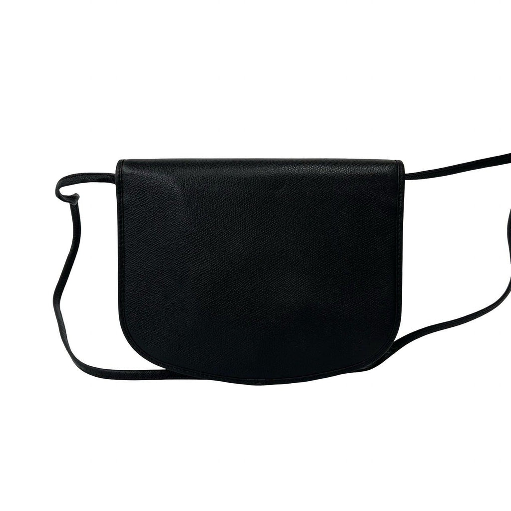 Dior Vintage CD Logo Leather Shoulder Bag Pochette Sacoch Black — view 3