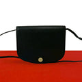 Dior Vintage CD Logo Leather Shoulder Bag Pochette Sacoch Black