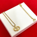 Dior Vintage CD Logo Necklace Gold
