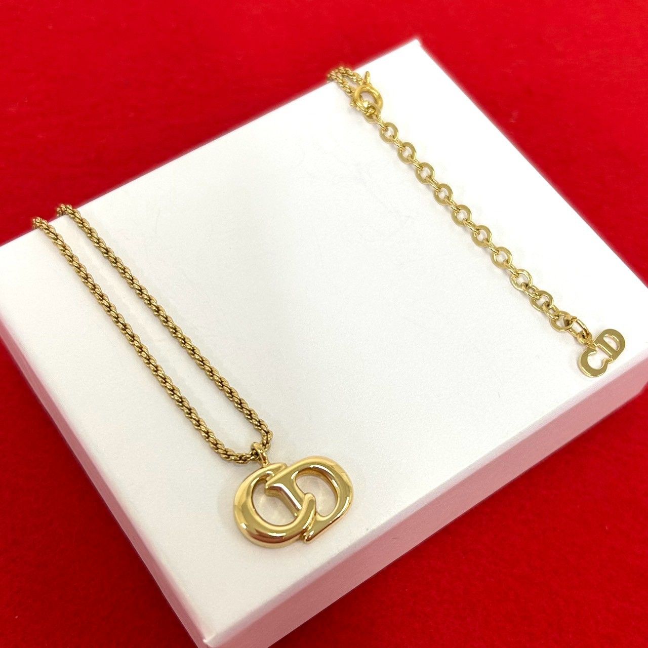 Dior Vintage CD Logo Necklace Gold