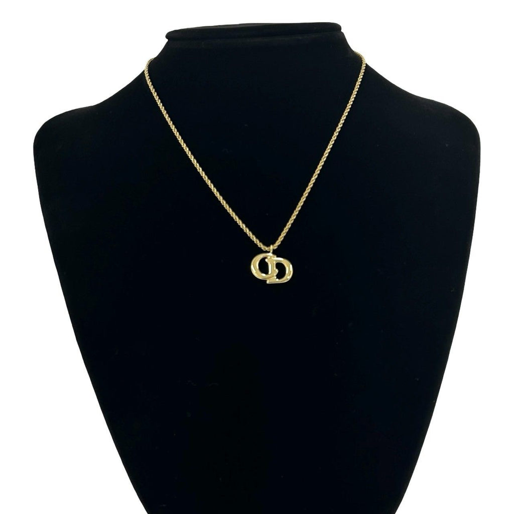 Dior Vintage CD Logo Necklace Gold — view 2