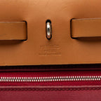 Hermes Herbag Zip PM 2-Way Shoulder Bag Red Navy Canvas Leather — view 7