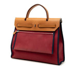 Hermes Herbag Zip PM 2-Way Shoulder Bag Red Navy Canvas Leather — view 2