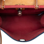 Hermes Herbag Zip PM 2-Way Shoulder Bag Red Navy Canvas Leather — view 6
