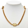 Chanel CC Logo Vintage Crown Chain Necklace 28 Gold Plated
