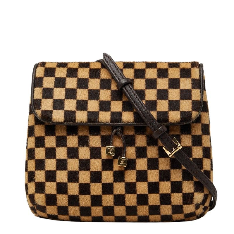 Louis Vuitton Damier Sauvage Gazelle Pochette Crossbody Shoulder Bag Brown
