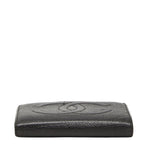 Chanel CC Logo Bifold Wallet Kiss Lock Coin Purse Black Caviar Leather — view 3