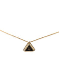 Dior Logo Triangle Motif Necklace Gold Black Plated Rhinestone