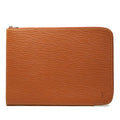 Louis Vuitton Epi Poche Document Clutch Cipango Gold Brown Leather